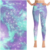 Sky Trails Blue Lilac Leggings with Pockets